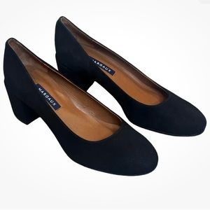Margaux “The Heel” black suede